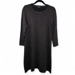 J. McLaughlin Black Metallic Midi Dress